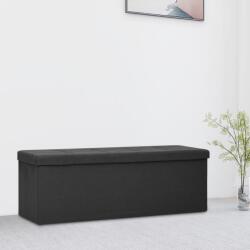 vidaXL Banca de depozitare pliabila, negru, imitatie de panza GartenMobel Dekor (338791)