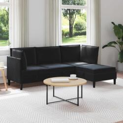 vidaXL Set de mobilier pentru living cu perna 4 pcs Negru Catifea GartenMobel Dekor (3413755)