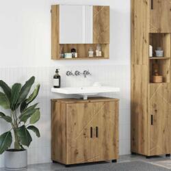 vidaXL Set de mobilier pentru baie Pe perete 2 pcs Stejar Artizanal GartenMobel Dekor (3392942)