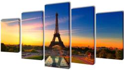 vidaXL Set de tablouri imprimate pe panza Turnul Eiffel 100 x 50 cm GartenMobel Dekor (241559)