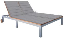 vidaXL Sezlong cu perna, 2 pers, lemn masiv de acacia si otel GartenMobel Dekor (3061558)