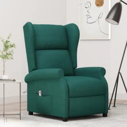 vidaXL Fotoliu rabatabil electric cu spatar aripi, verde închis, textil GartenMobel Dekor (3098325)