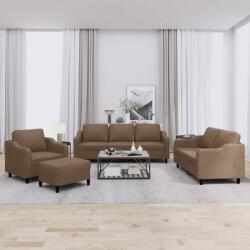 vidaXL Set de canapele cu perne, 4 piese, maro, textil GartenMobel Dekor (3201781) Canapea
