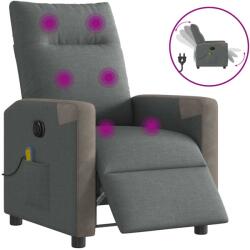 vidaXL Fotoliu electric de masaj rabatabil, gri închis, textil GartenMobel Dekor (3324086)
