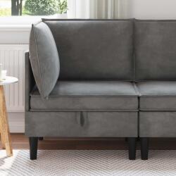 vidaXL Sofa cu Depozitare Gri închis Catifea GartenMobel Dekor (42027078) Canapea