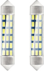 AMiO Set 2 becuri auto LED AMiO C5W Festoon 41mm 12V, 18 SMD 3014, alb rece (AM01092)