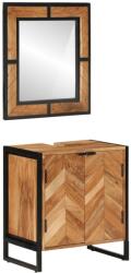 vidaXL Set mobilier de baie, 2 piese, fier si lemn masiv de acacia GartenMobel Dekor (3217119)