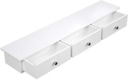 SONGMICS Raft de perete plutitor Songmics cu 3 sertare, MDF lucios, alb, 80 cm (EZ-LWS085W01) Biblioteca
