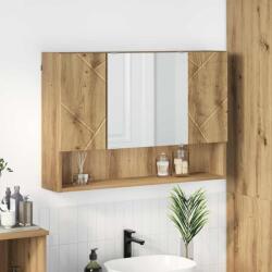 vidaXL Dulap cu oglinda Stejar Artizanal 80 x 17 x 55 cm Lemn compozit GartenMobel Dekor (883363)