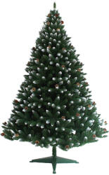 Regal Brad Artificial de Craciun Mont-Blanc Verde cu Conuri Naturale si Varfuri Albe 180cm (245-180)