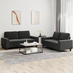 vidaXL Set de canapele, 2 piese, negru, material textil GartenMobel Dekor (3201886) Canapea