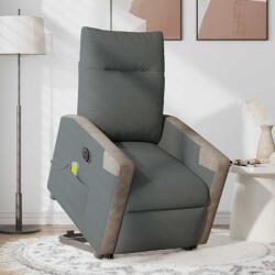 vidaXL Fotoliu electric masaj rabatabil cu ridicare, gri închis textil GartenMobel Dekor (3324106)