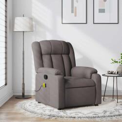 vidaXL Fotoliu de masaj rabatabil, gri taupe, material textil GartenMobel Dekor (373594)