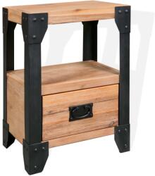 vidaXL Noptiera din lemn masiv de acacia, otel, 40x30x54 cm GartenMobel Dekor (244993)