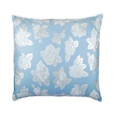Somnart Perna Somnart 40x40 cm cu pene si puf de gasca, bumbac 100%, floral bleu (3140)