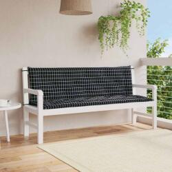 vidaXL Perne banca de gradina, 2 buc, 150x50x7cm negru carouri, textil GartenMobel Dekor (361710)