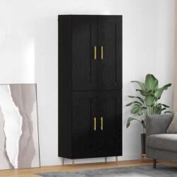 vidaXL Bufet Stejar Negru 69, 5 x 34 x 180 cm Lemn compozit GartenMobel Dekor (3416064) Comoda