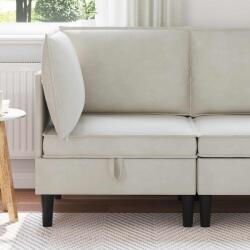 vidaXL Sofa cu Depozitare Crem Catifea GartenMobel Dekor (42027084) Canapea