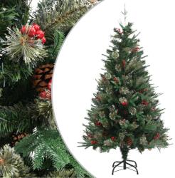 vidaXL Brad de Craciun cu conuri de pin, verde, 150 cm, PVC&PE GartenMobel Dekor (340526)