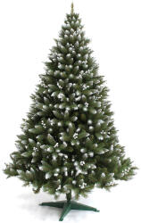 Regal Brad Artificial de Craciun Molid HollySilver cu Fructe Argintii, Verde cu Varfuri Albe 180cm (235-180)