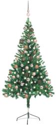 vidaXL Brad de Craciun pre-iluminat cu globuri, 150 cm, 380 de ramuri GartenMobel Dekor (3077574)
