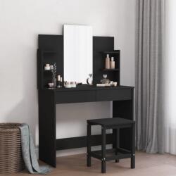 vidaXL Masa de toaleta cu oglinda, negru, 96x39x142 cm GartenMobel Dekor (837575)