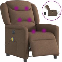 vidaXL Fotoliu electric de masaj rabatabil, maro, textil GartenMobel Dekor (3303188)