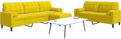 vidaXL Set de canapele cu perne/rulouri, 3 piese, galben, catifea GartenMobel Dekor (3278507) Canapea