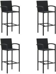 vidaXL Scaune de bar, 4 buc. , negru, poliratan GartenMobel Dekor (362584)