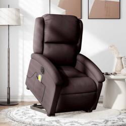 vidaXL Fotoliu electric masaj rabatabil cu ridicare maro închis textil GartenMobel Dekor (3204205)