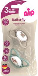 NIP Set 2 suzete nip Butterfly din silicon ortodontic, 16-32 luni (31052)