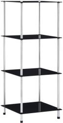 vidaXL Raft cu 4 niveluri, negru, 40 x 40 x 100 cm, sticla securizata GartenMobel Dekor (249510) Biblioteca