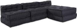 vidaXL Fotolii puf modulare, 4 buc. , antracit, textil GartenMobel Dekor (3315069)