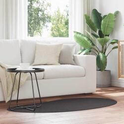 vidaXL Covor oval Huarte antracit 80x150 cm din poliester, antiderapant (4103705) Covor