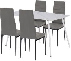 Leziter Set dining Leziter Renton 4+1 cu masa piatra sinterizata, gri-negru (LEAB140-WH_DA258GB_4)
