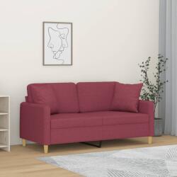 vidaXL Canapea cu 2 locuri cu pernute, rosu vin, 140 cm, textil GartenMobel Dekor (3200915) Canapea