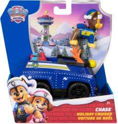 Spin Master Vehicul Paw Patrol cu figurina Chase si accesorii de Craciun (6074039_20153731) Figurina