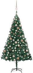 vidaXL Brad Craciun pre-iluminat cu set globuri, verde, 120 cm, PVC GartenMobel Dekor (3077620)