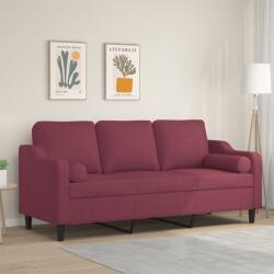 vidaXL Canapea cu 3 locuri cu pernute, rosu vin, 180 cm, textil GartenMobel Dekor (3200859) Canapea