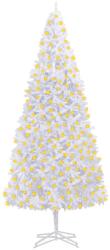 vidaXL Brad de Craciun artificial pre-iluminat, alb, 400 cm GartenMobel Dekor (3077738)