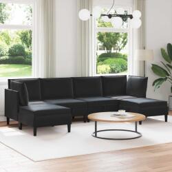vidaXL Set de mobilier pentru living cu perna 6 pcs Negru Catifea GartenMobel Dekor (3413757)