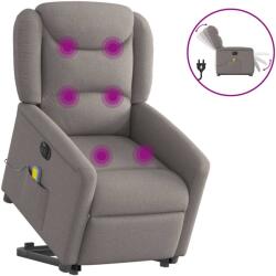 vidaXL Fotoliu electric masaj rabatabil cu ridicare, gri taupe, textil GartenMobel Dekor (3303231)