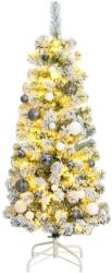 vidaXL Brad Craciun artificial articulat cu 150 LED-uri/globuri 120 cm GartenMobel Dekor (3210467)