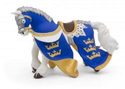 Papo Figurina Papo Calul Regelui Arthur albastru, model medieval realist (Papo39952) Figurina