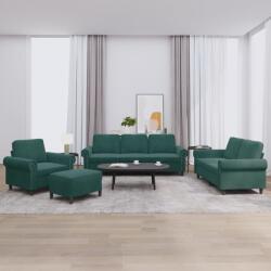 vidaXL Set de canapele cu perne, 4 piese, verde închis, catifea GartenMobel Dekor (3202182) Canapea