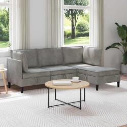 vidaXL Set de mobilier pentru living 4 pcs Gri deschis Catifea GartenMobel Dekor (3413730)