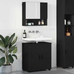 vidaXL Set de mobilier pentru baie 2 pcs Negru Lemn compozit & Metal GartenMobel Dekor (3392934)