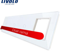 LIVOLO Panou intrerupator simplu+simplu+simplu cu touch + priza LIVOLO din sticla SmartElectro IntelligentHouse (BB-C7-C1/C1/C1/SR-11)