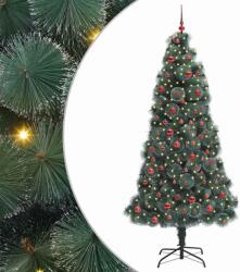 vidaXL Brad de Craciun artificial pre-iluminat cu set de bile 210 cm GartenMobel Dekor (3396178)