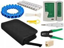 ProCart Kit instrumente pentru retea LAN cu tester cabluri, cleste sertizare si mufe RJ45 (CTS023) Cleste